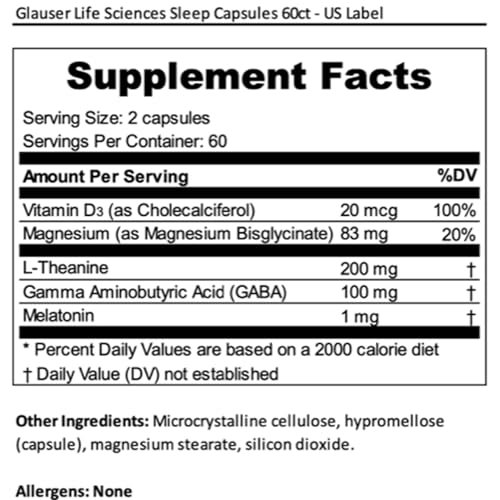 Levium Sleep Formula capsules arranged neatly