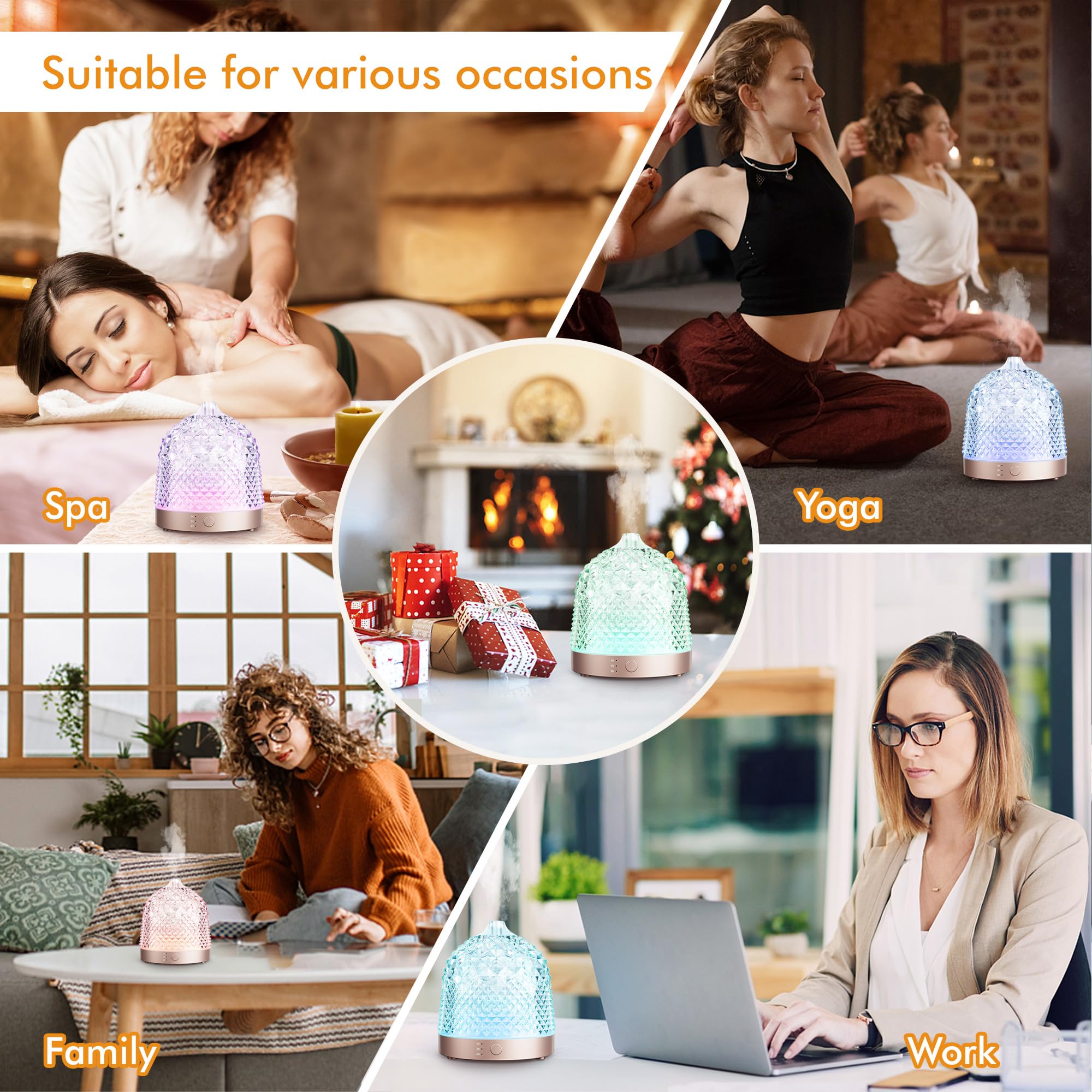 Whisper-quiet diffuser with auto-off feature
