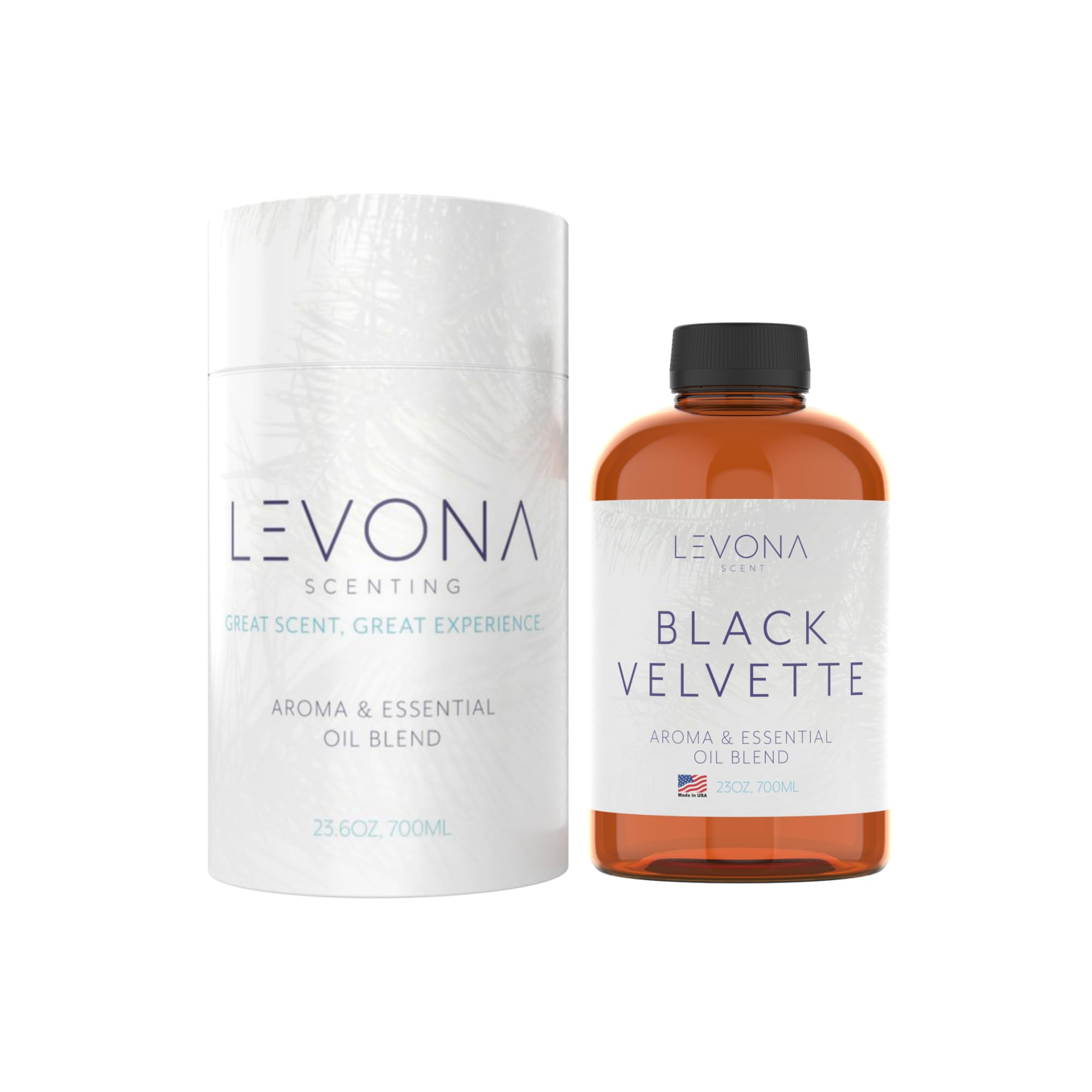 Levona Black Velvette essential oil diffuser bottle close-up