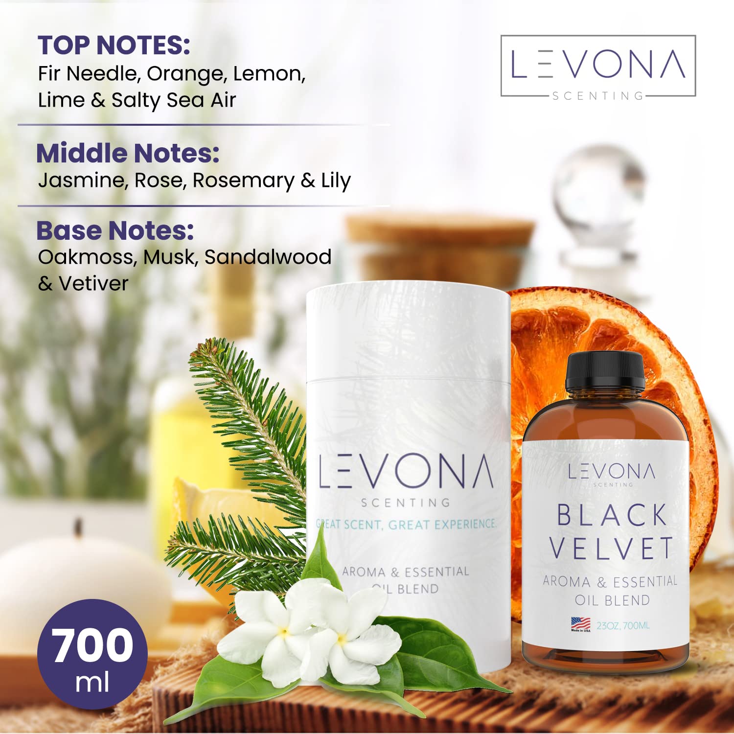 Levona Black Velvette packaging box