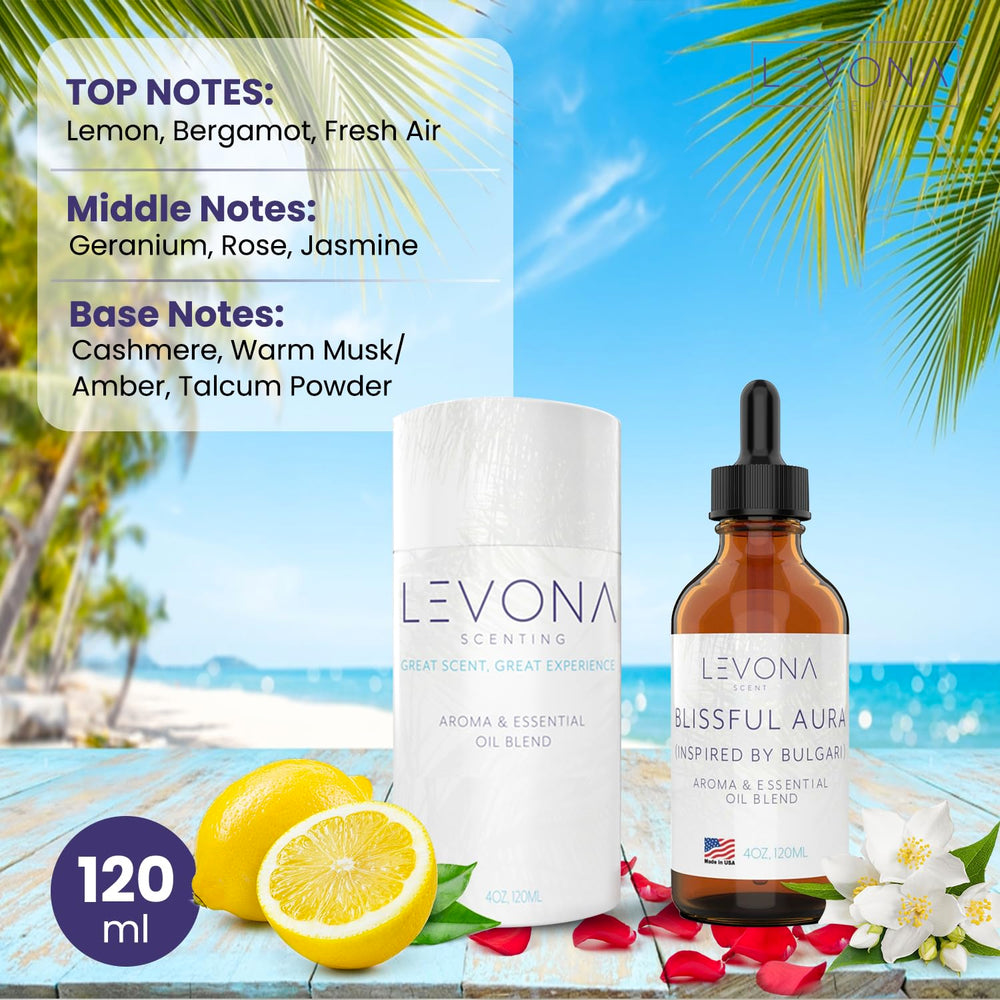 Close-up of Blissful Aura notes: amber, musk and jasmine