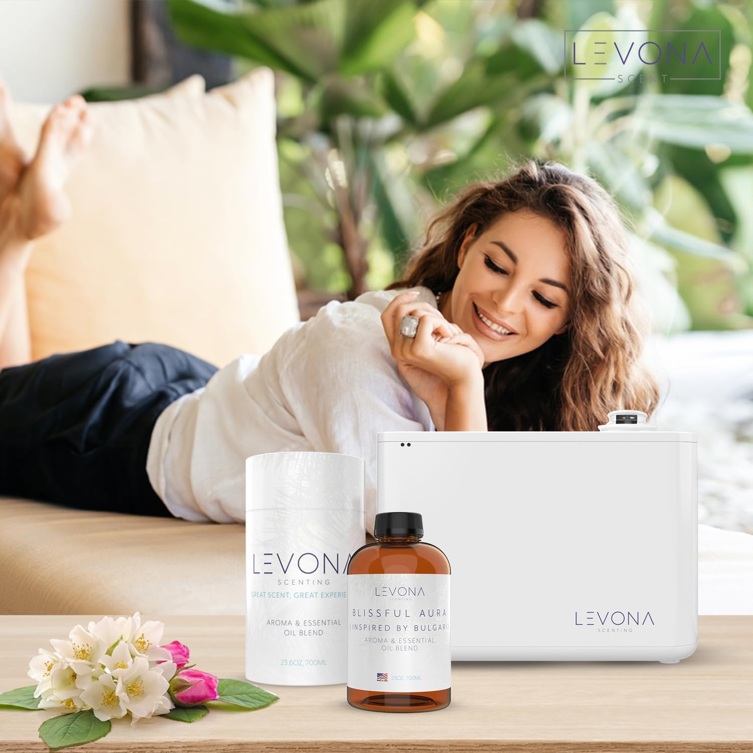 Levona Blissful Aura bottle designed to fit Levona diffusers
