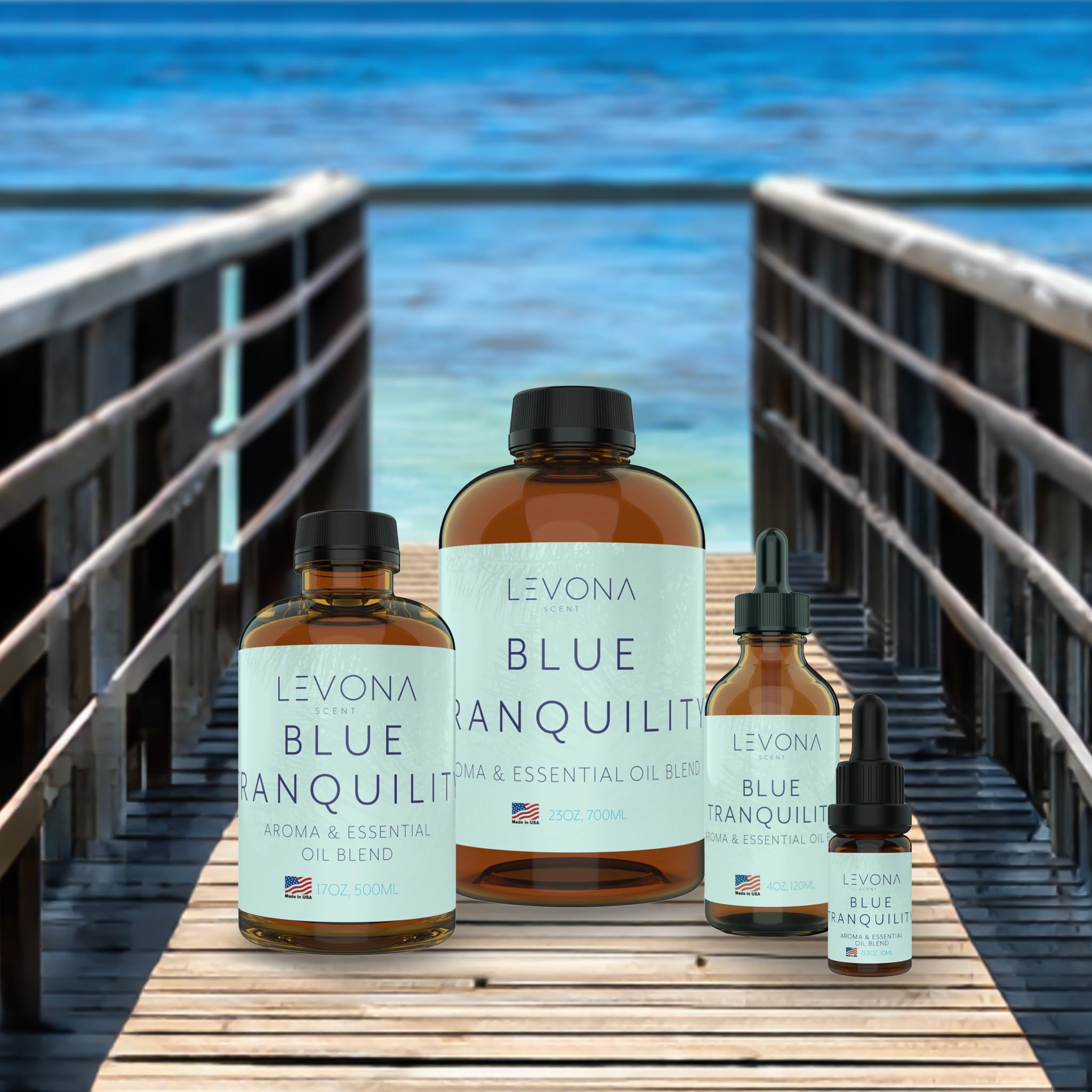 Gift packaging highlighting Levona Blue Tranquility scent