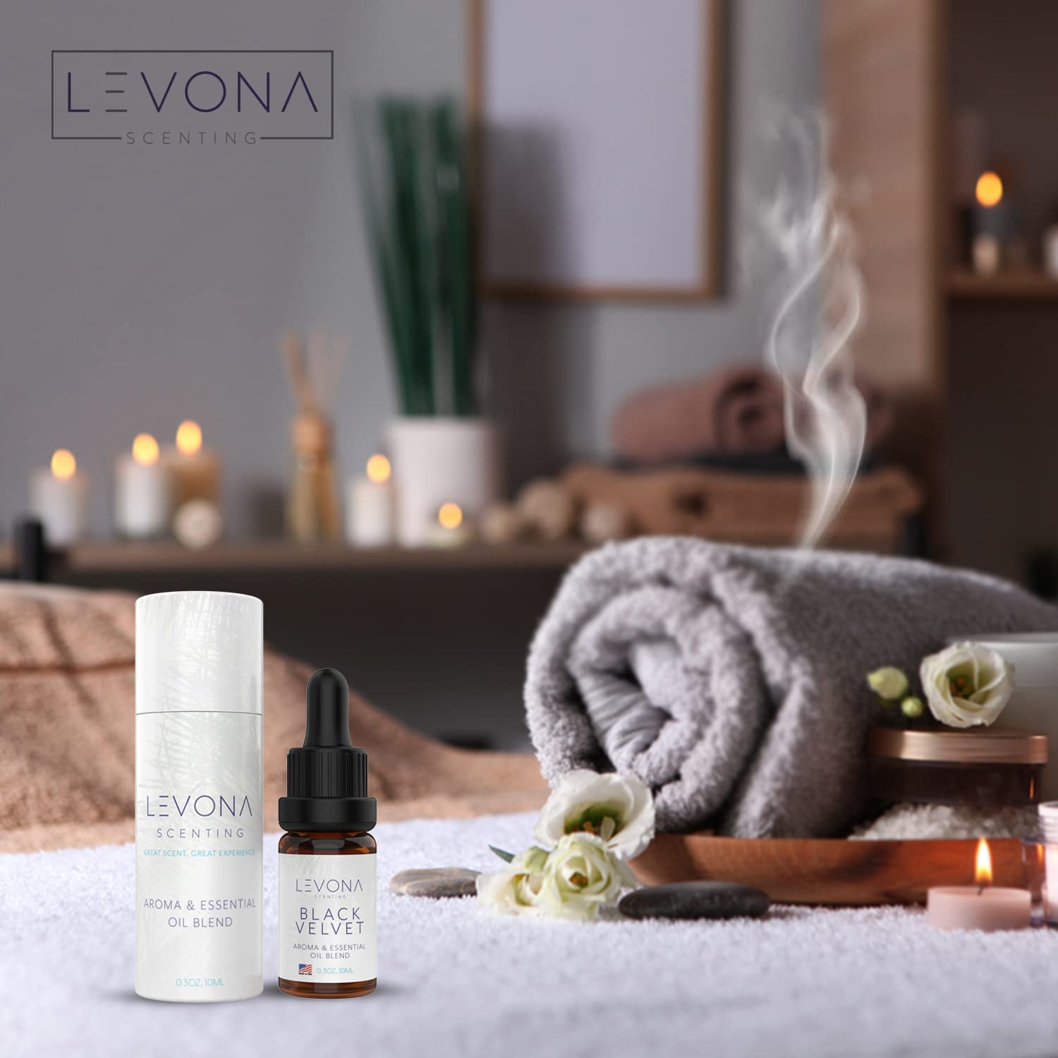 Gift-ready packaging box for Levona diffuser oils