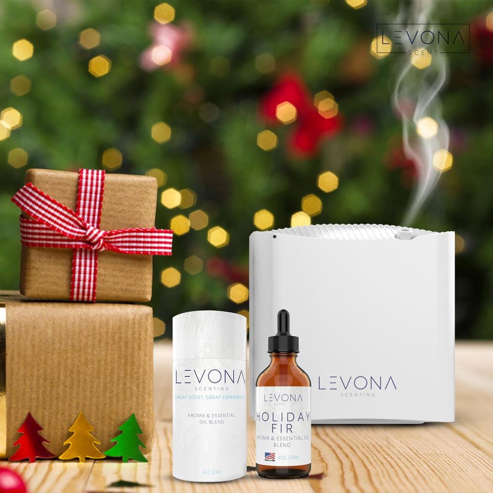 Gift-ready Holiday Fir essential oil packaging