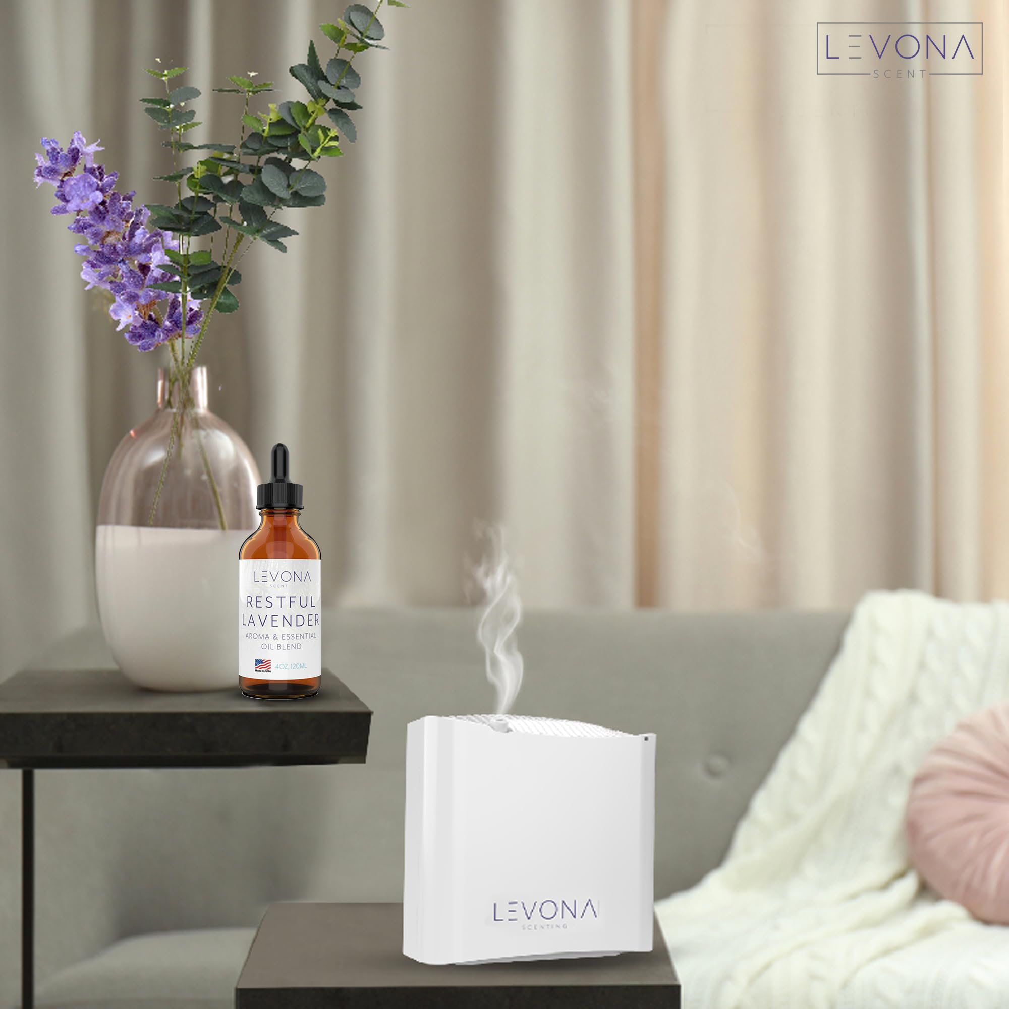 Levona diffuser ready to use with Restful Lavender oil
