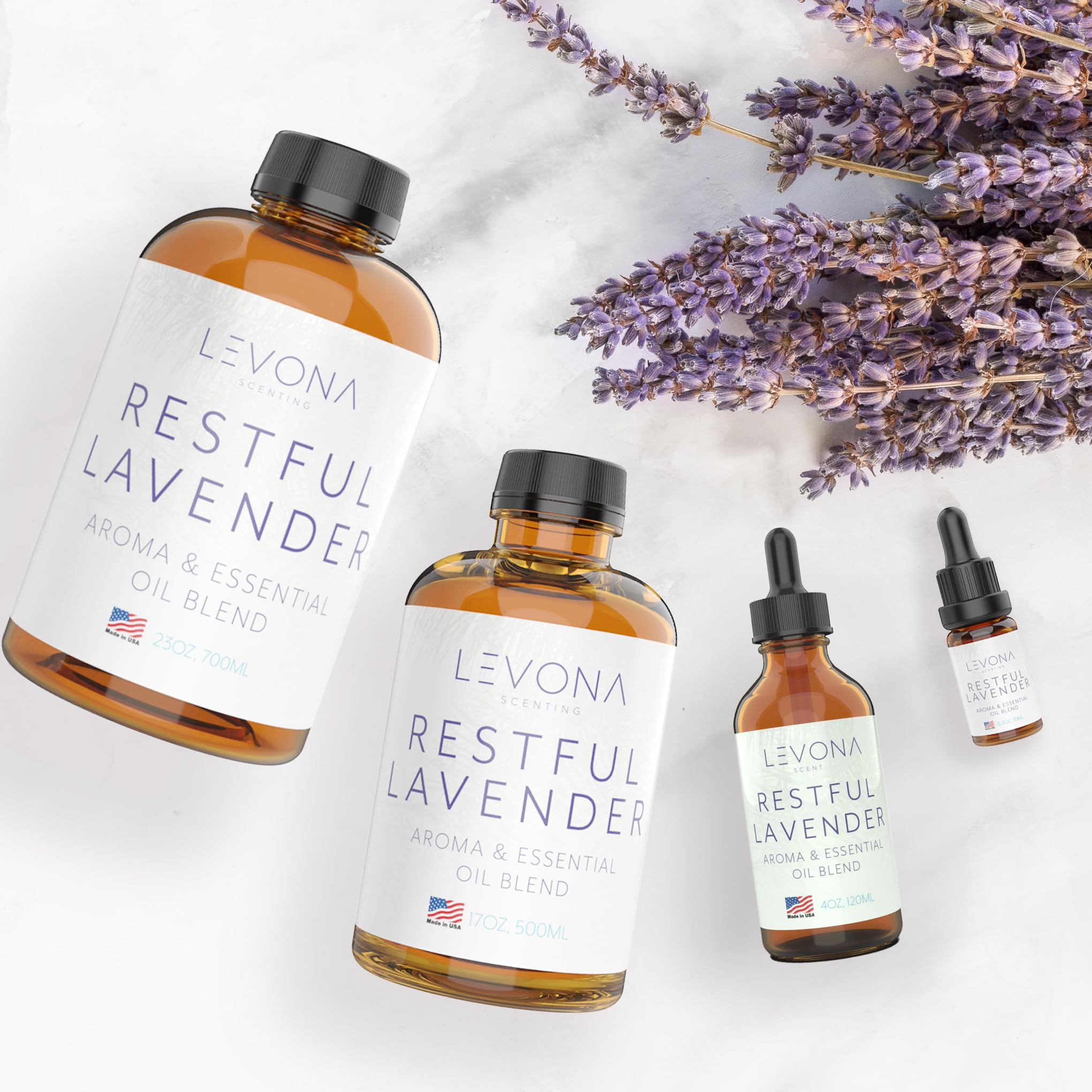 Lavender and eucalyptus aroma concept for Restful Lavender oil