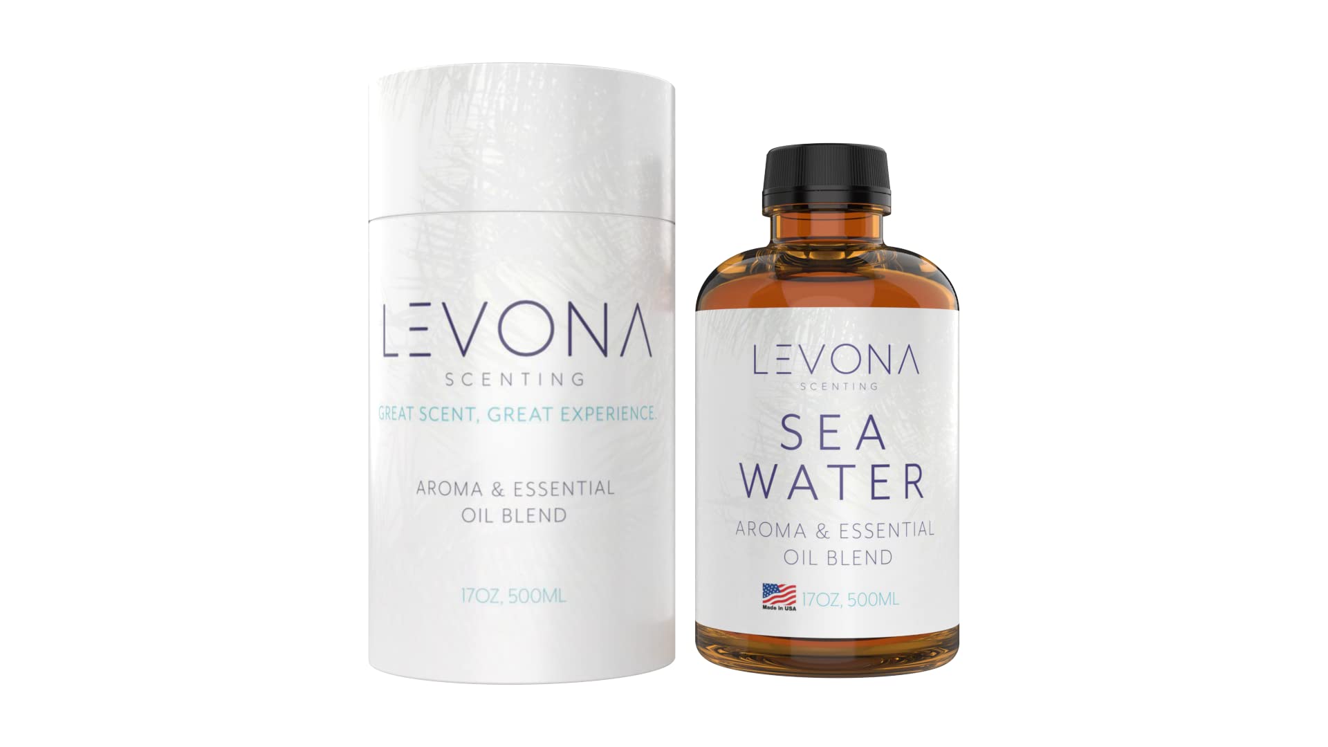 Levona Scent Sea Water 500ml bottle ready for diffusers delivers seaside luxury.