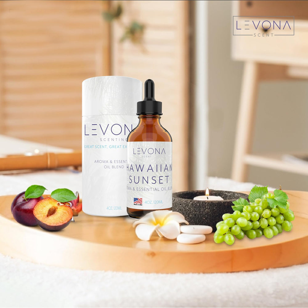 Spa setting with Levona Scent oils for relaxation and massage
