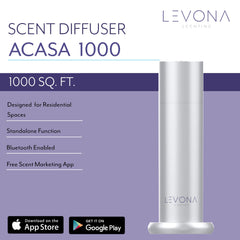 Levona Scent Waterless Diffuser side view in brushed silver for compact decor