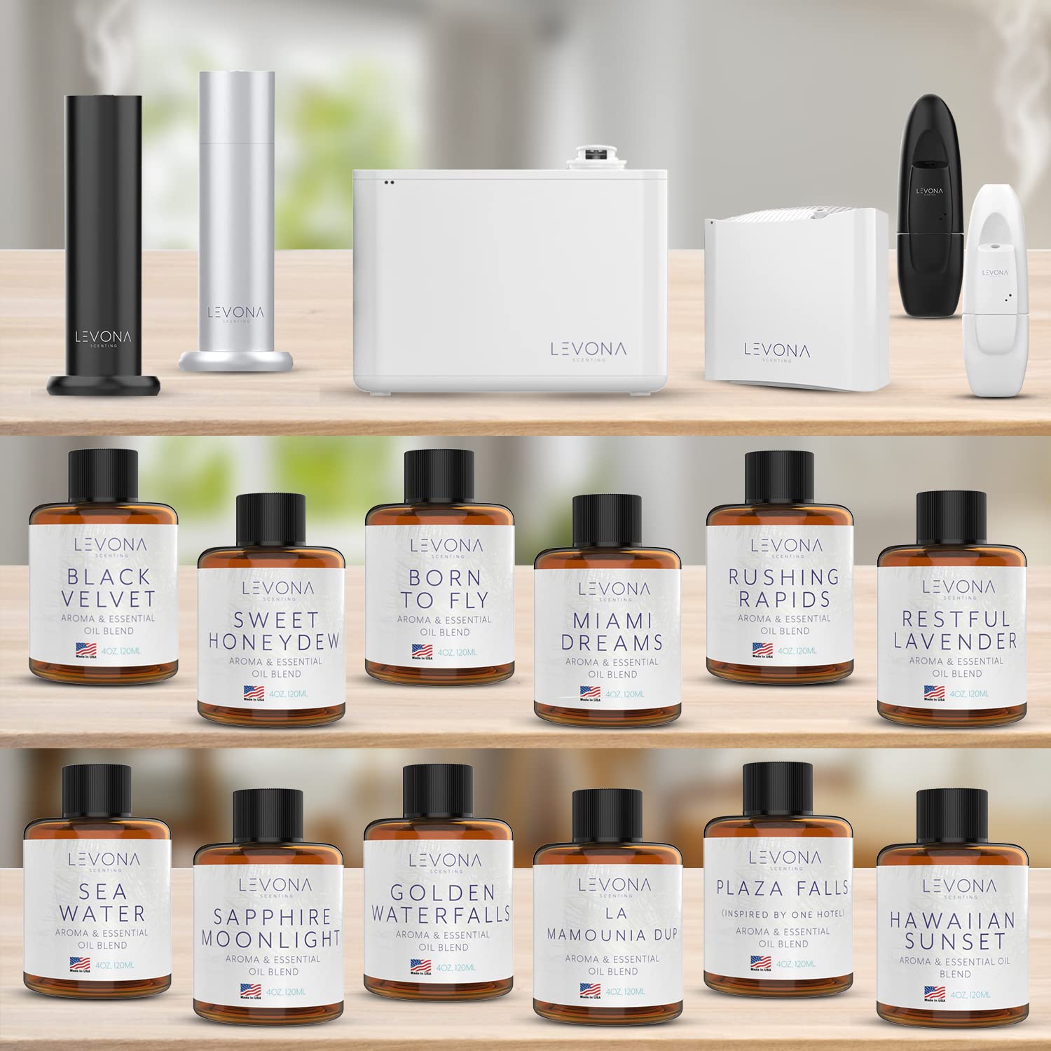Levona Scent Diffuser offers up to 1000 sq ft coverage for larger spaces