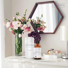Spa and relaxation scene featuring Levona Sea Water essential oil