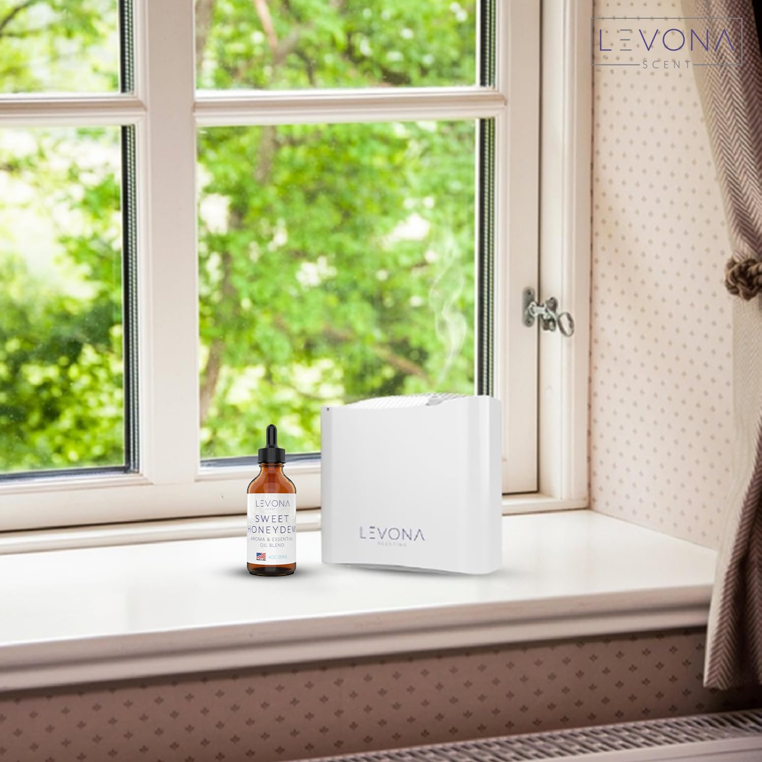 120 ml Levona essential oil bottle ready for diffuser installation