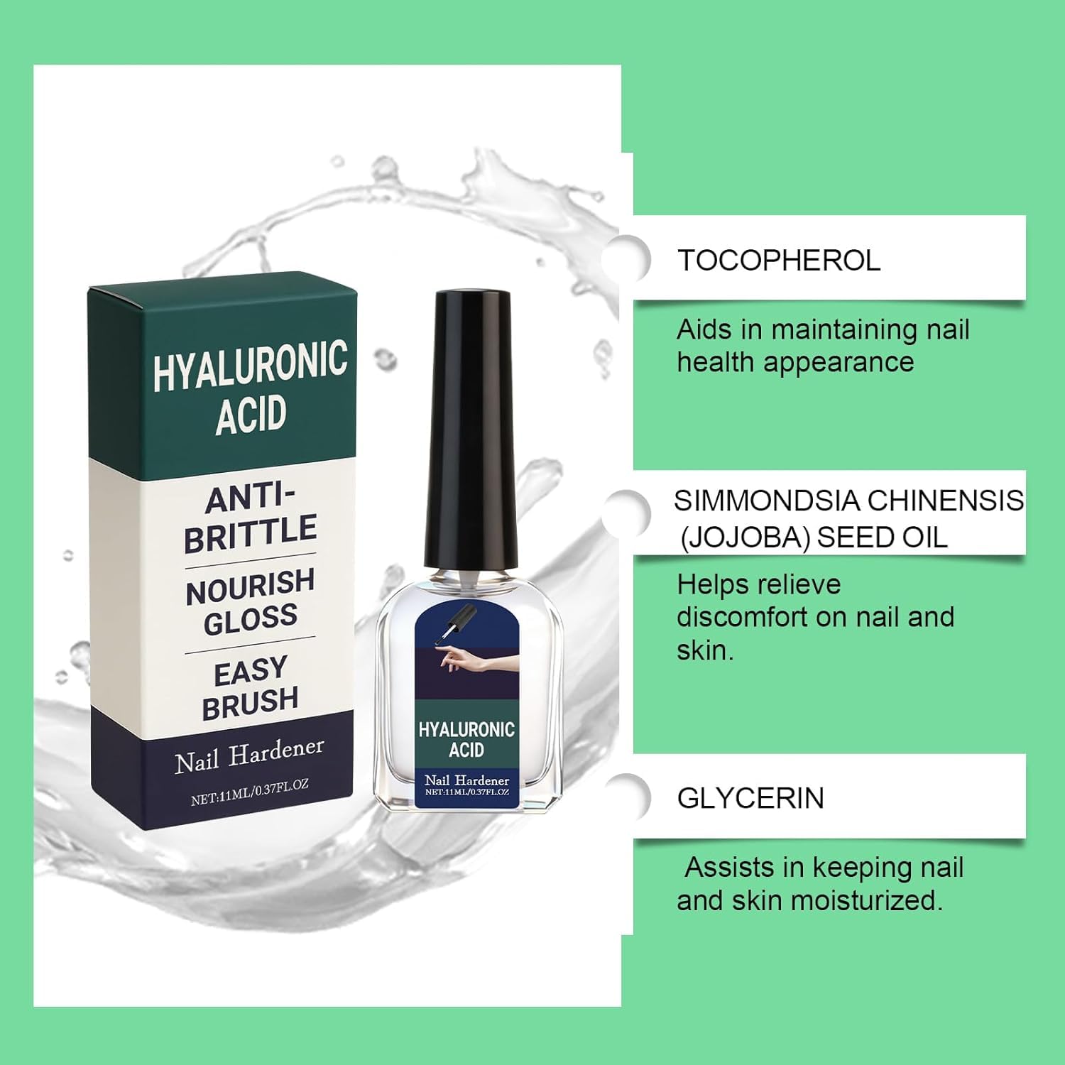 LEWELLRY easy-apply solution dries quickly for a clean, mess-free manicure.