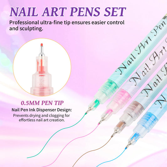 Lezero fine-tip 0.5mm nail marker enables precise lines and details.