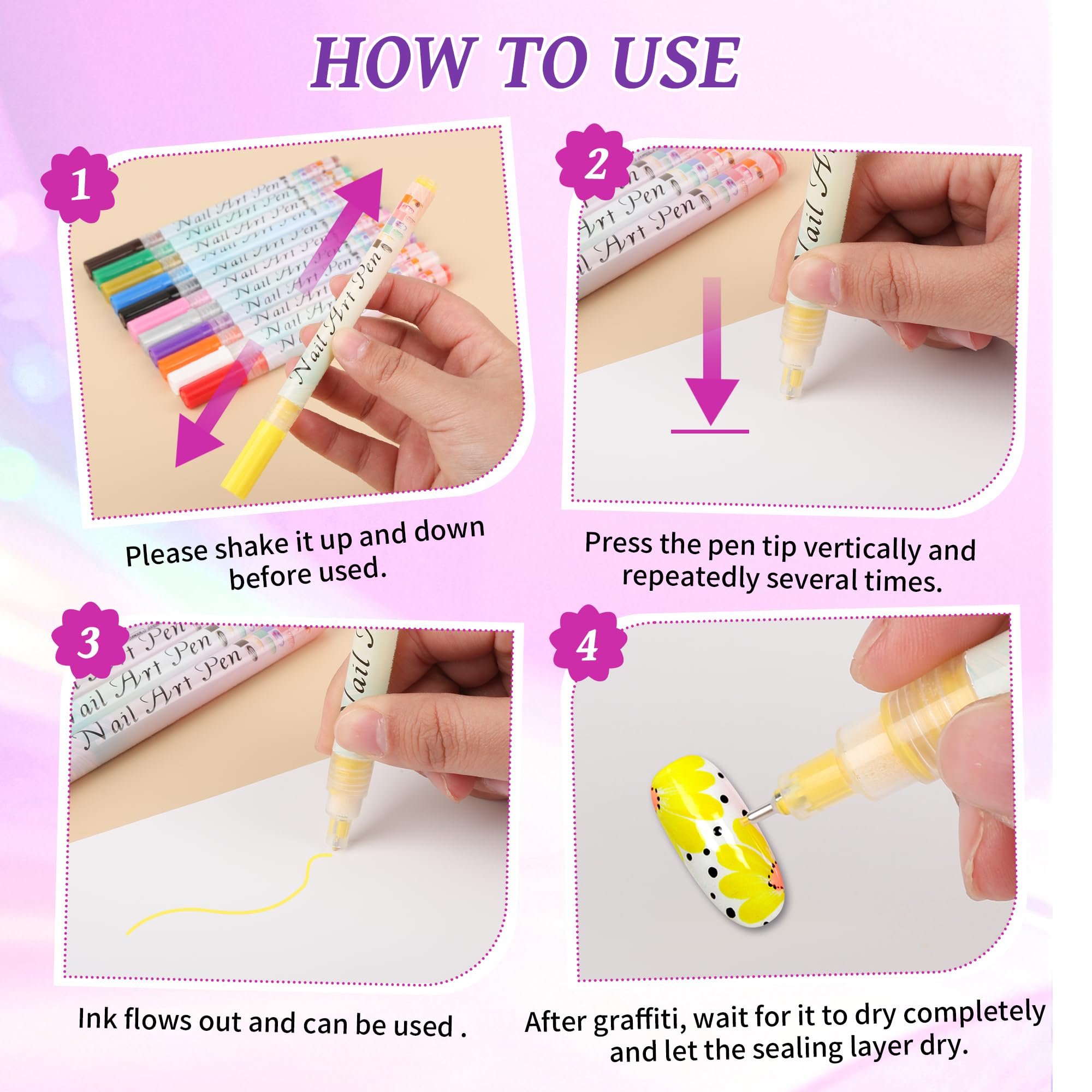 Lezero waterproof quick-dry formula keeps nail art intact through daily tasks.