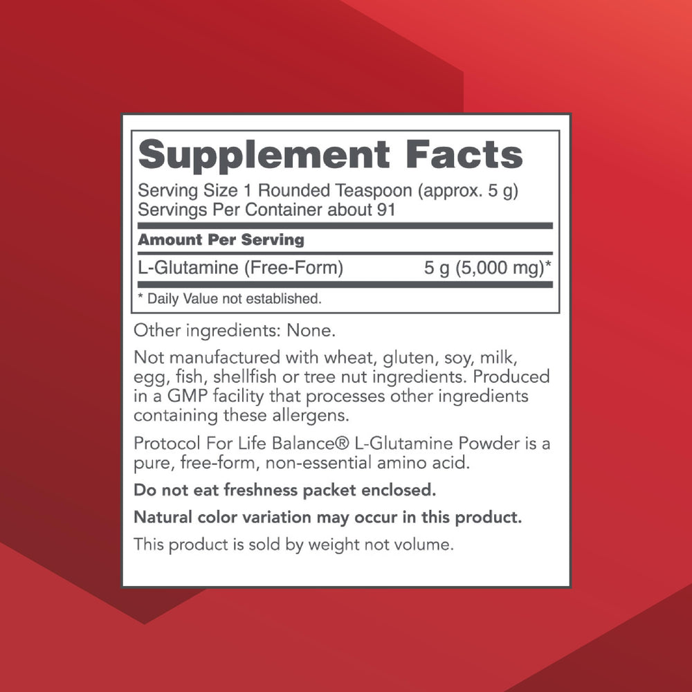 L-Glutamine packaging and bottle view