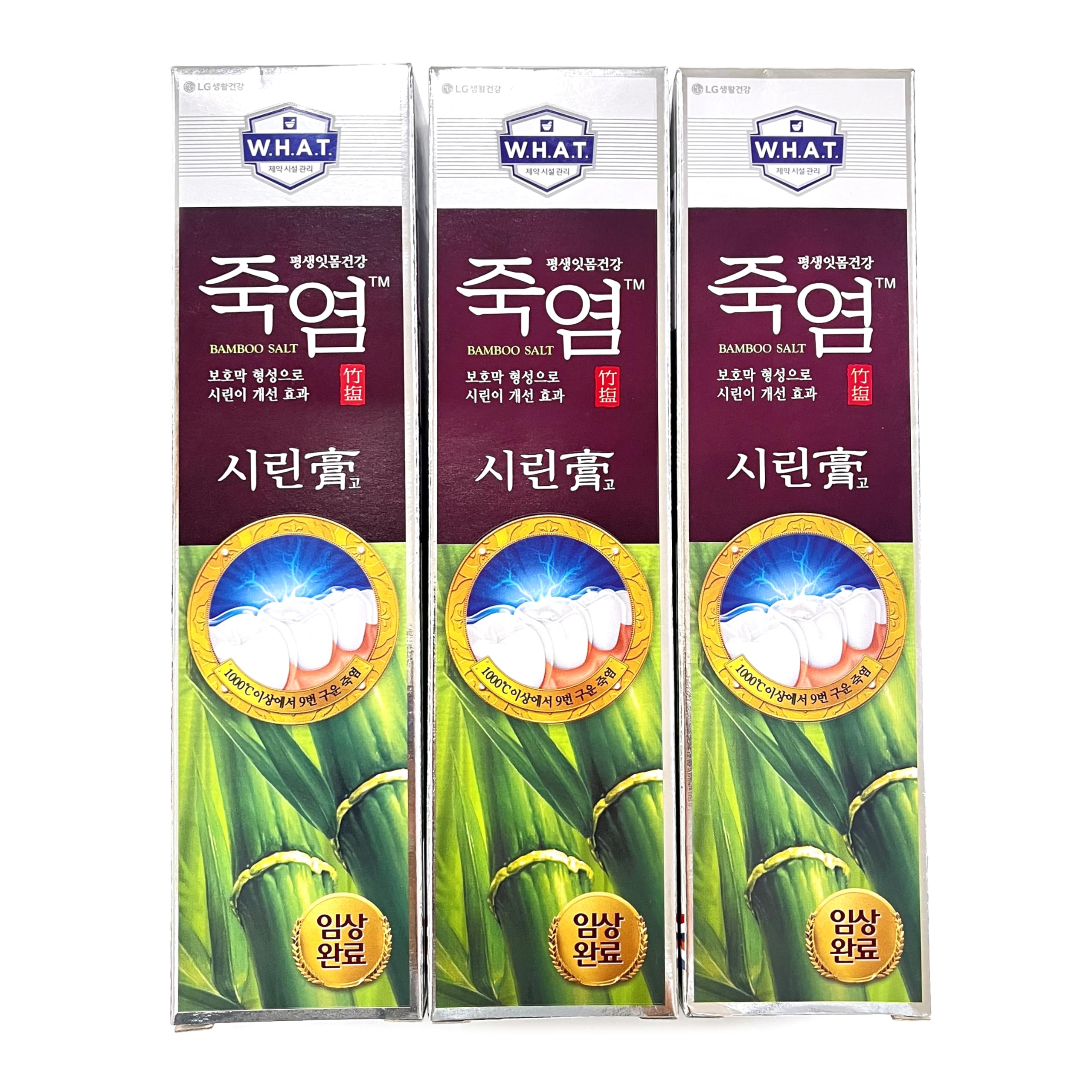 LG Shiringo Bamboo Salt Toothpaste for Sensitive Teeth – 120 g per tube, 3-count pack