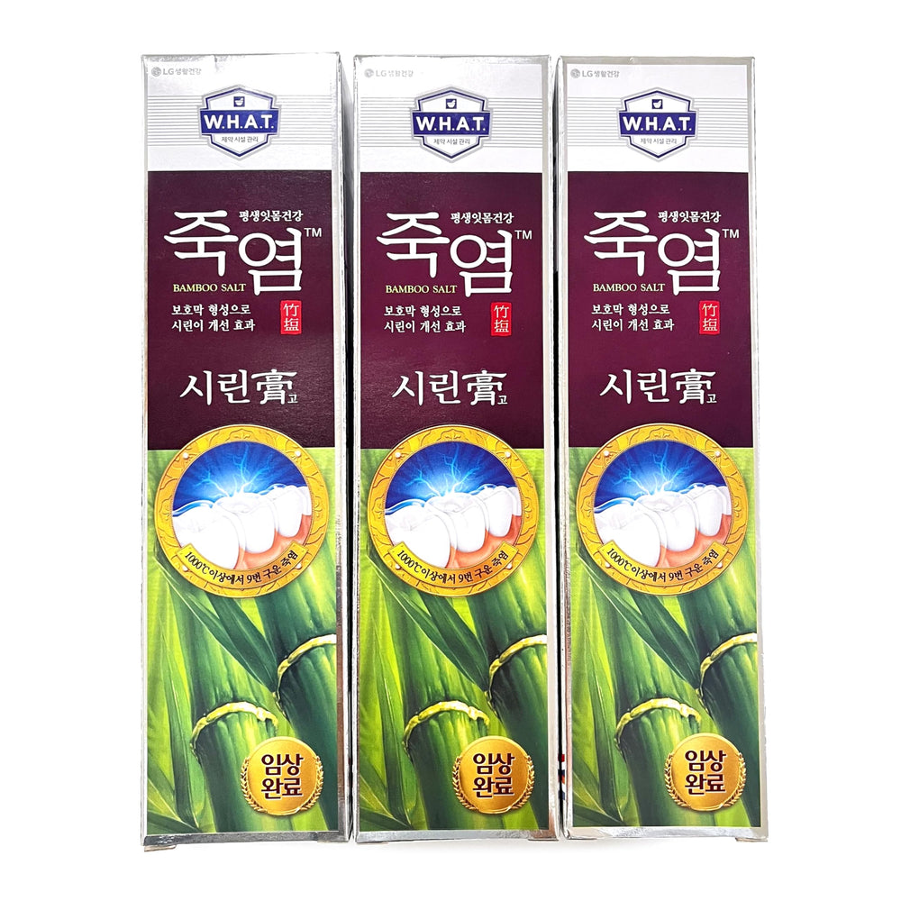 LG Shiringo Bamboo Salt Toothpaste for Sensitive Teeth – 120 g per tube, 3-count pack