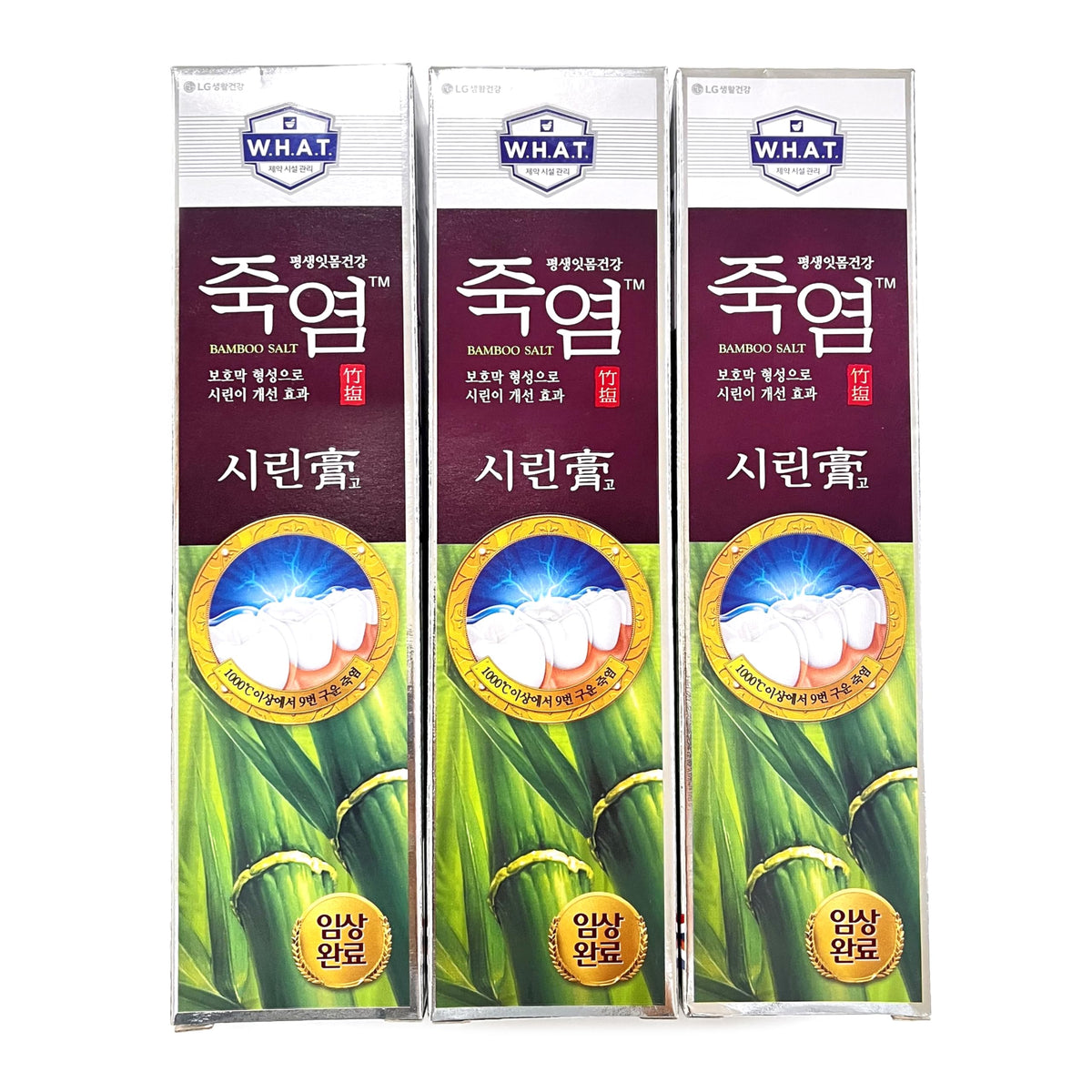 LG Shiringo Bamboo Salt Toothpaste for Sensitive Teeth – 120 g per tube, 3-count pack