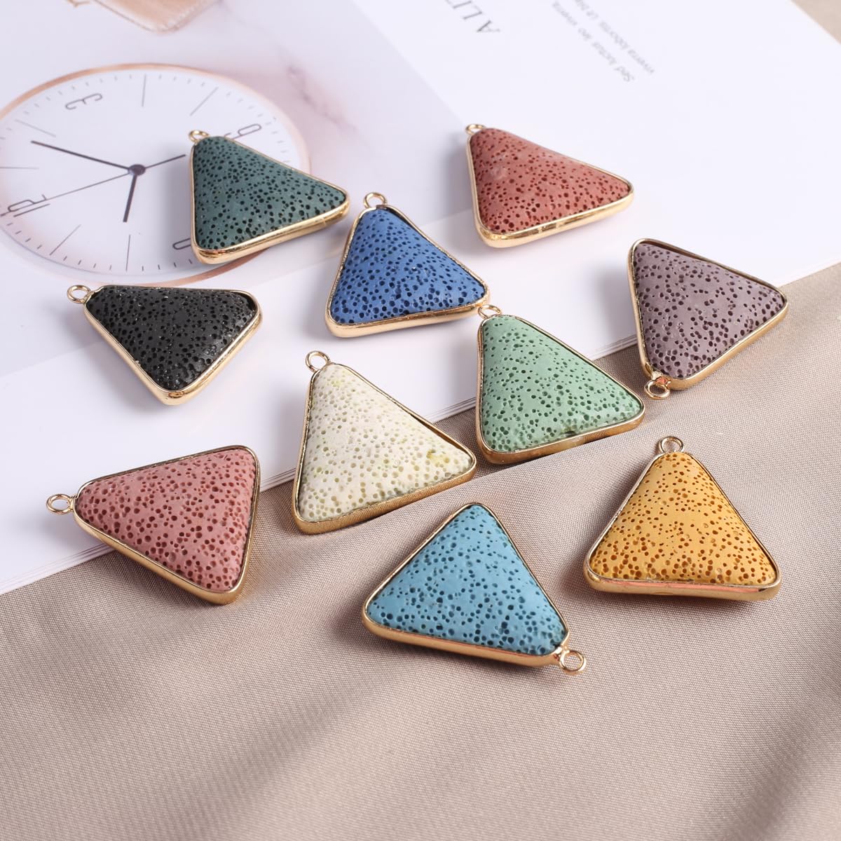 LHJ lava stone pendant variety shapes suited for customized diffuser jewelry.