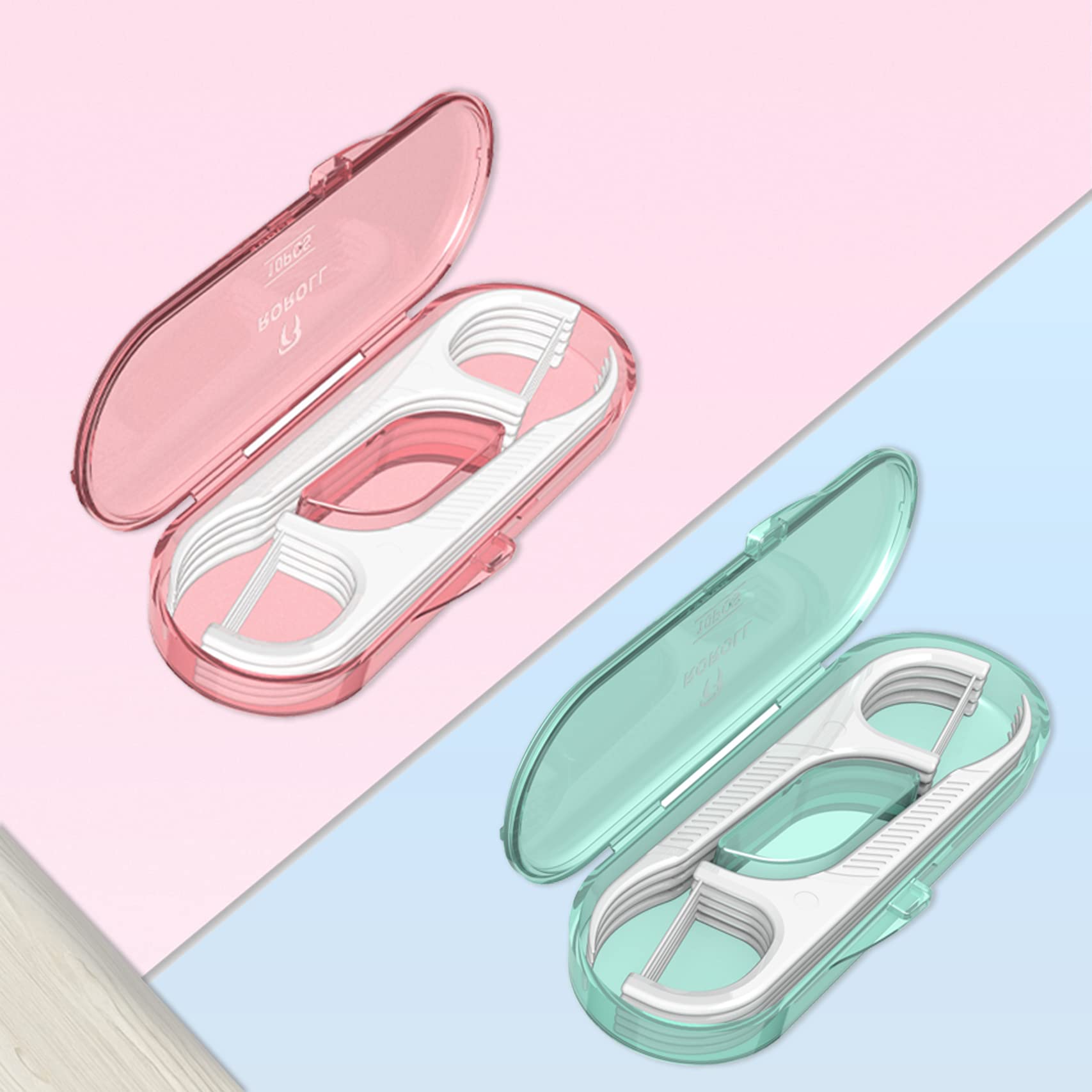 Push-button auto pop-up mechanism of dental floss dispenser