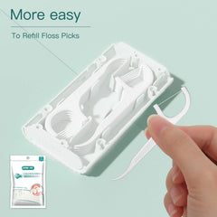 Automatic pop-out floss dispenser in use