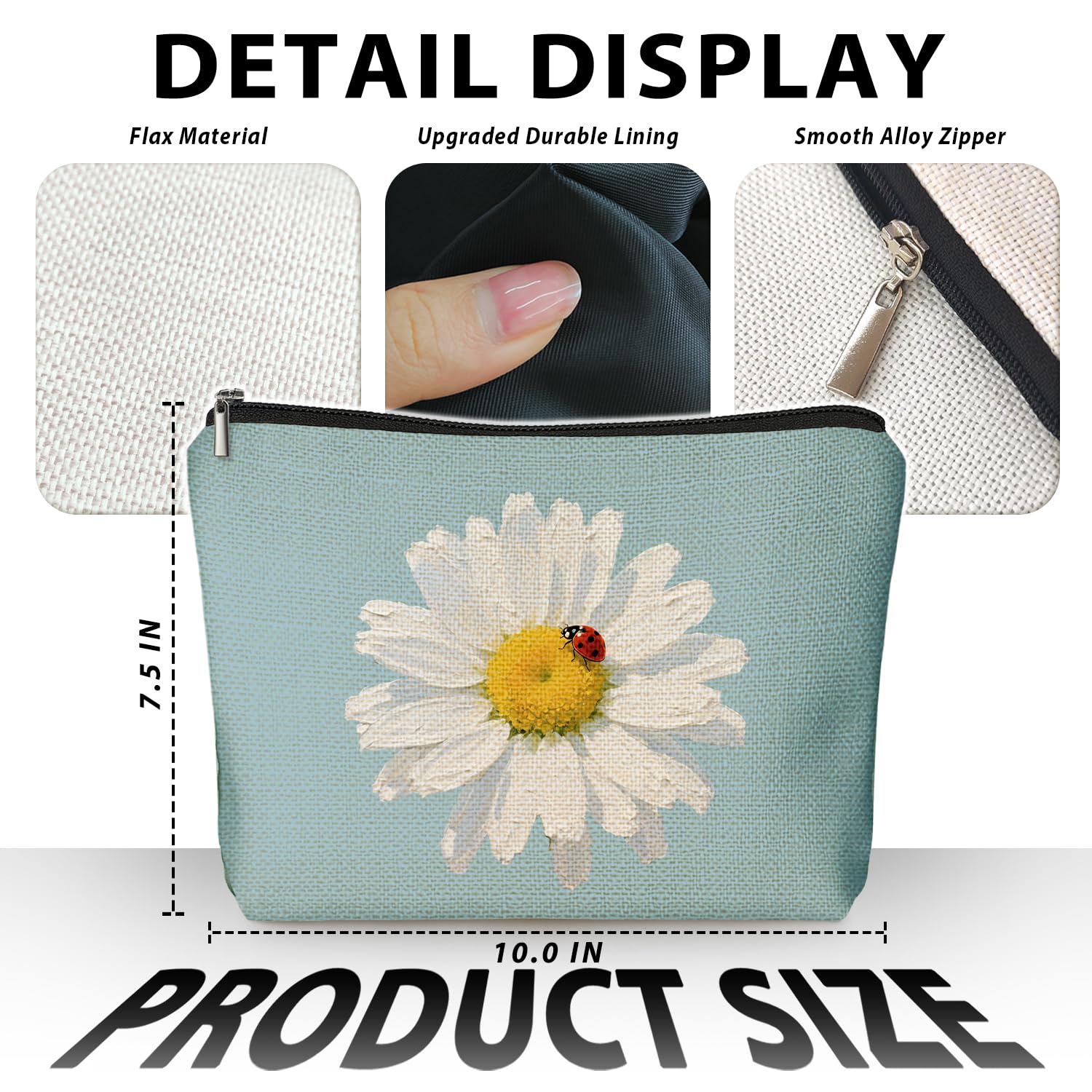 LIANGW makeup bag open zipper shows spacious interior for cosmetics