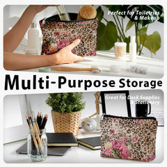 LIANGW zipper makeup pouch with premium linen supports easy cleaning and durability.