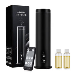 LIARTY waterless diffuser starter kit front view highlights elegant aluminum tower for home or hotel decor