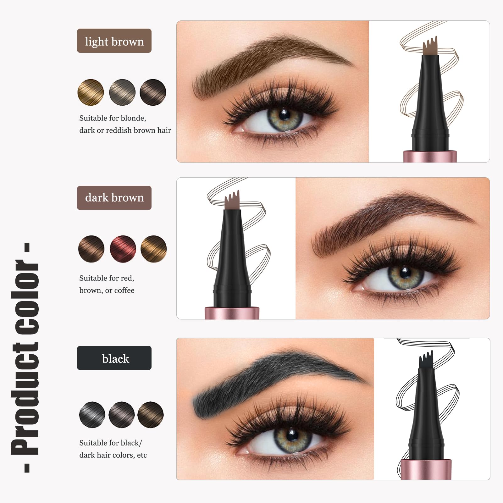 Liayozl Easy application closeup showcases quick, precise brow filling.