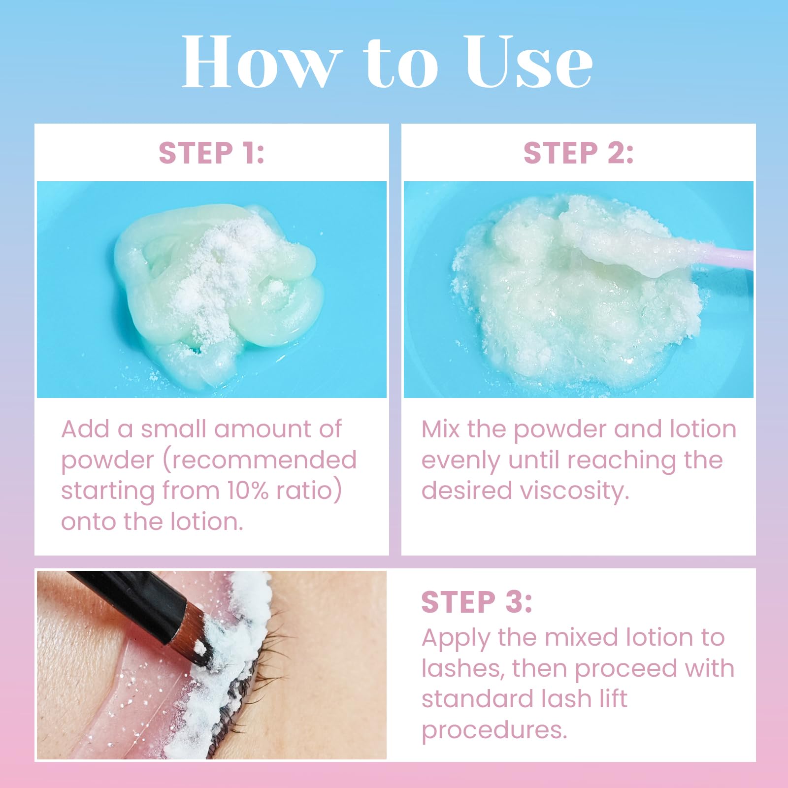 Libeauty powder texture control enabling tacky lash adhesion