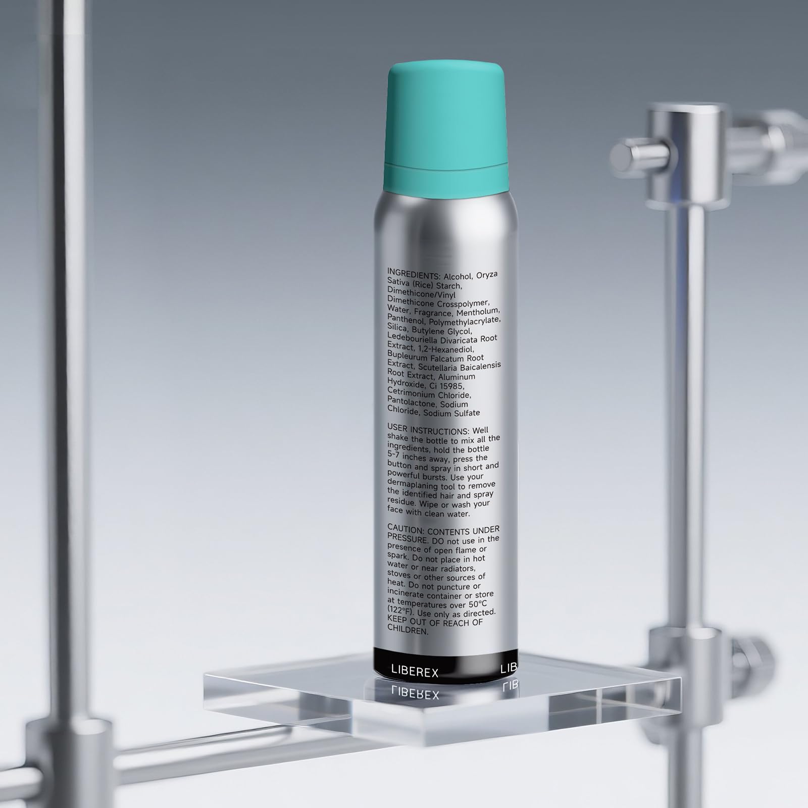 Liberex Hair Identifier Spray lifts peach fuzz for clean dermaplaning results.