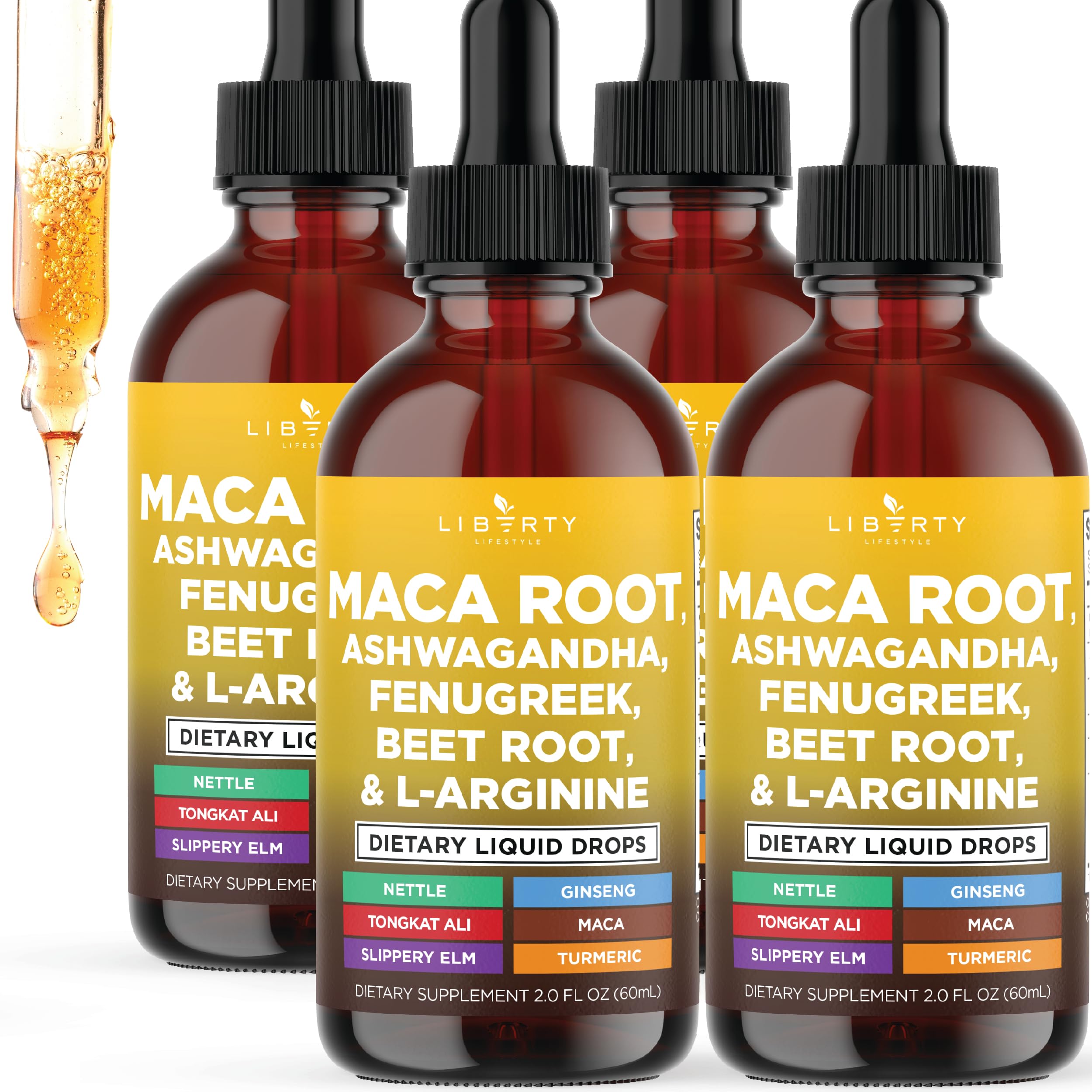 Liberty Lifestyle Organic Maca Root Liquid Drops 8oz bottle front view