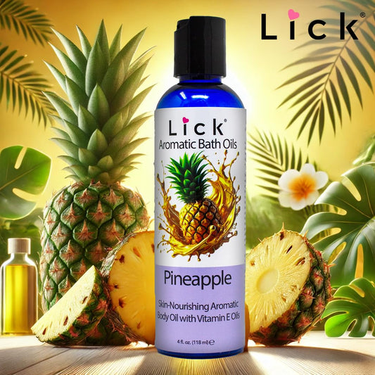 LICK Aromatic Bath Oil pineapple pour action—easy application with quick absorption