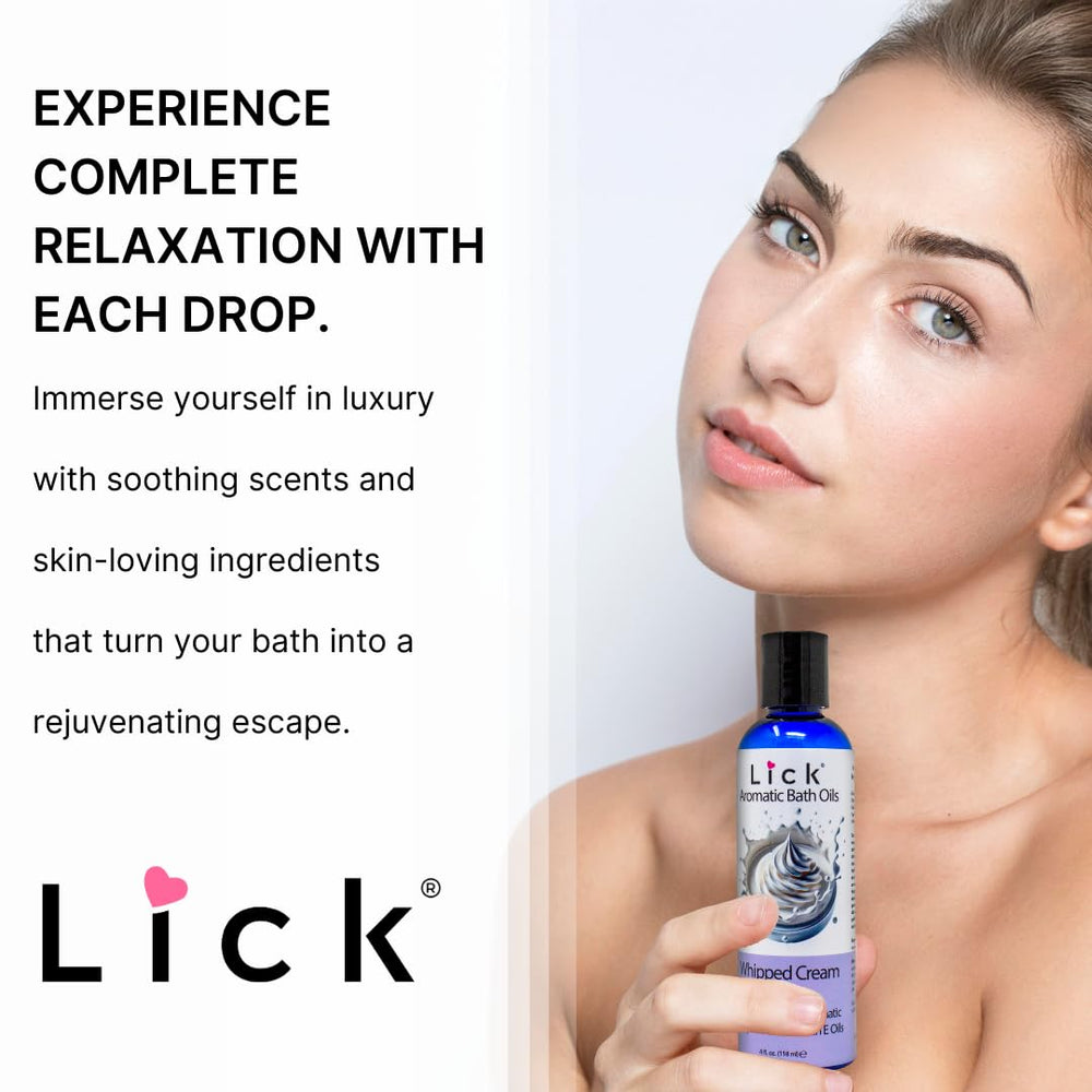 Cozy relaxation moment with Lick Aromatic Bath Oil Vanilla in a warm bath
