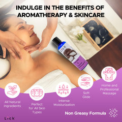 Flavored massage oil bottle with tropical vibe