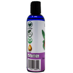 Close-up of massage oil texture and ingredients