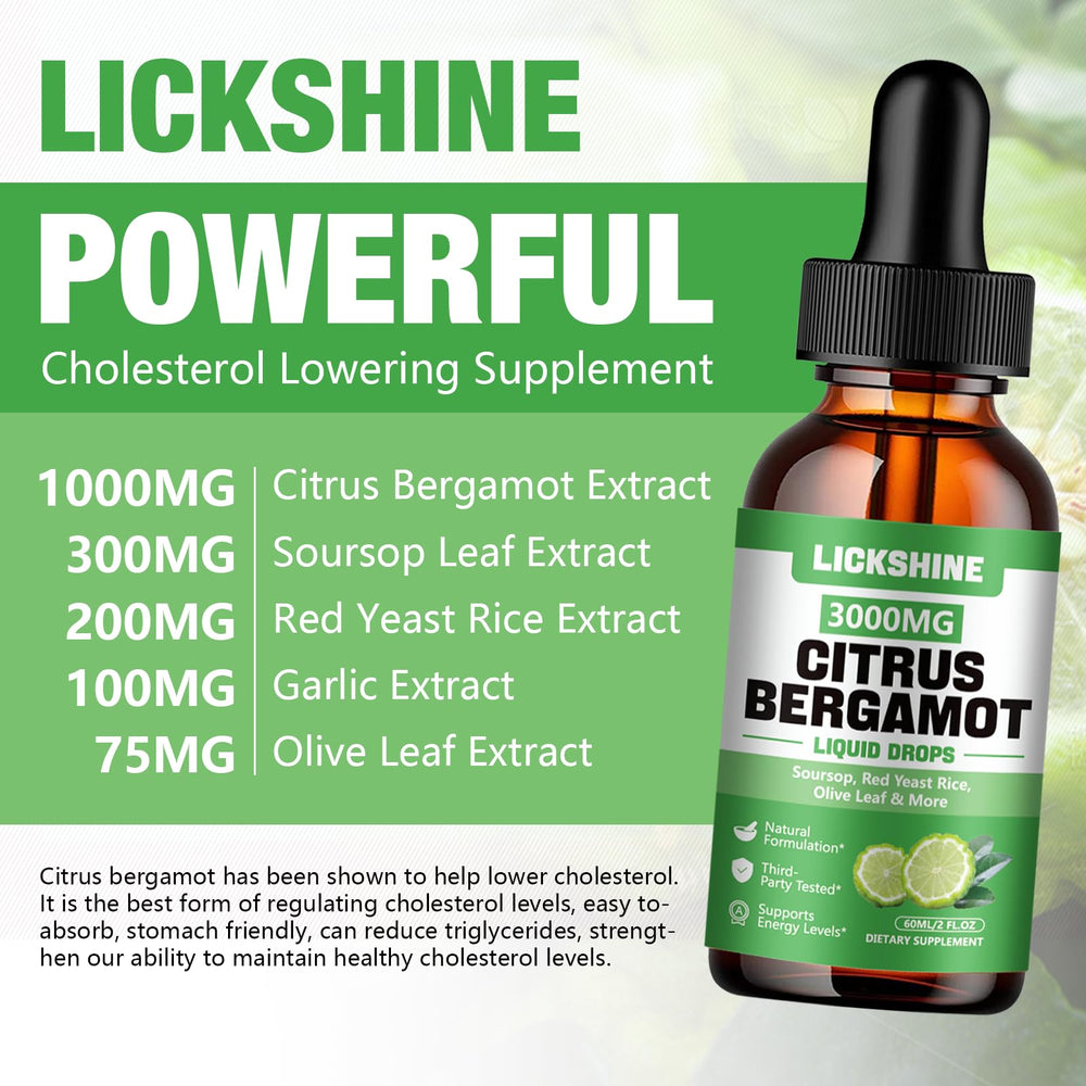 Lickshine Citrus Bergamot Liquid Drops 4oz bottle close-up
