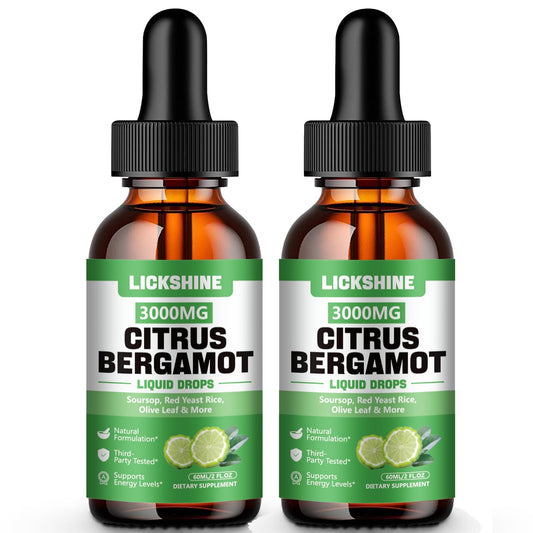 Lickshine 2-Pack Citrus Bergamot Liquid Drops front view bottle
