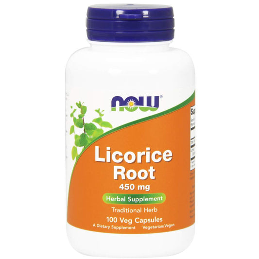 NOW Foods Licorice Root 450mg 100 VCaps bottle front