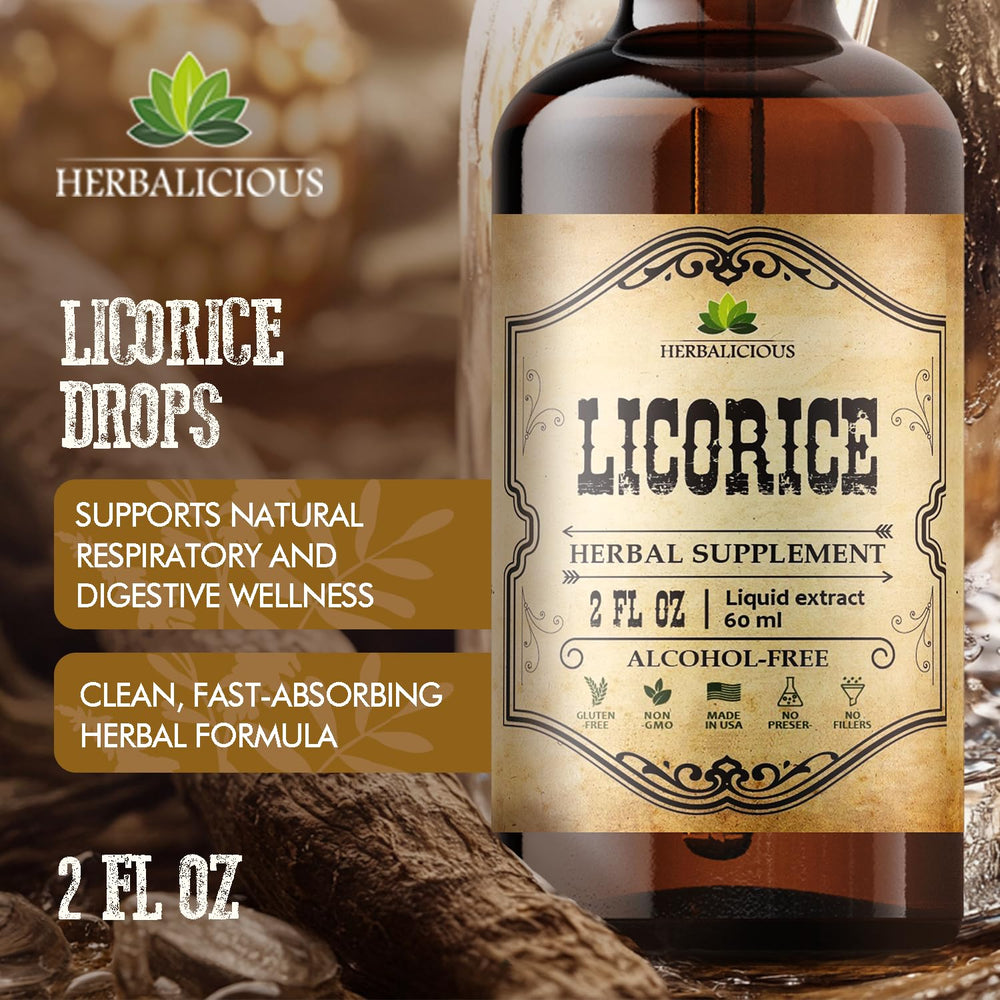 Ingredients and organic certification for HERBALICIOUS Licorice Root Extract