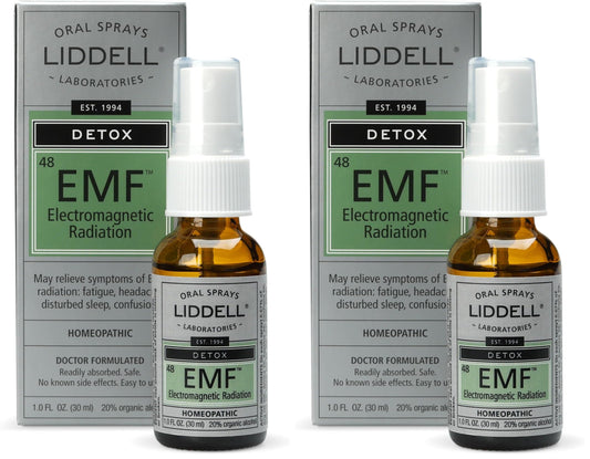 Front angled view of Liddell EMF relief spray bottle, 1 oz, pack of 2