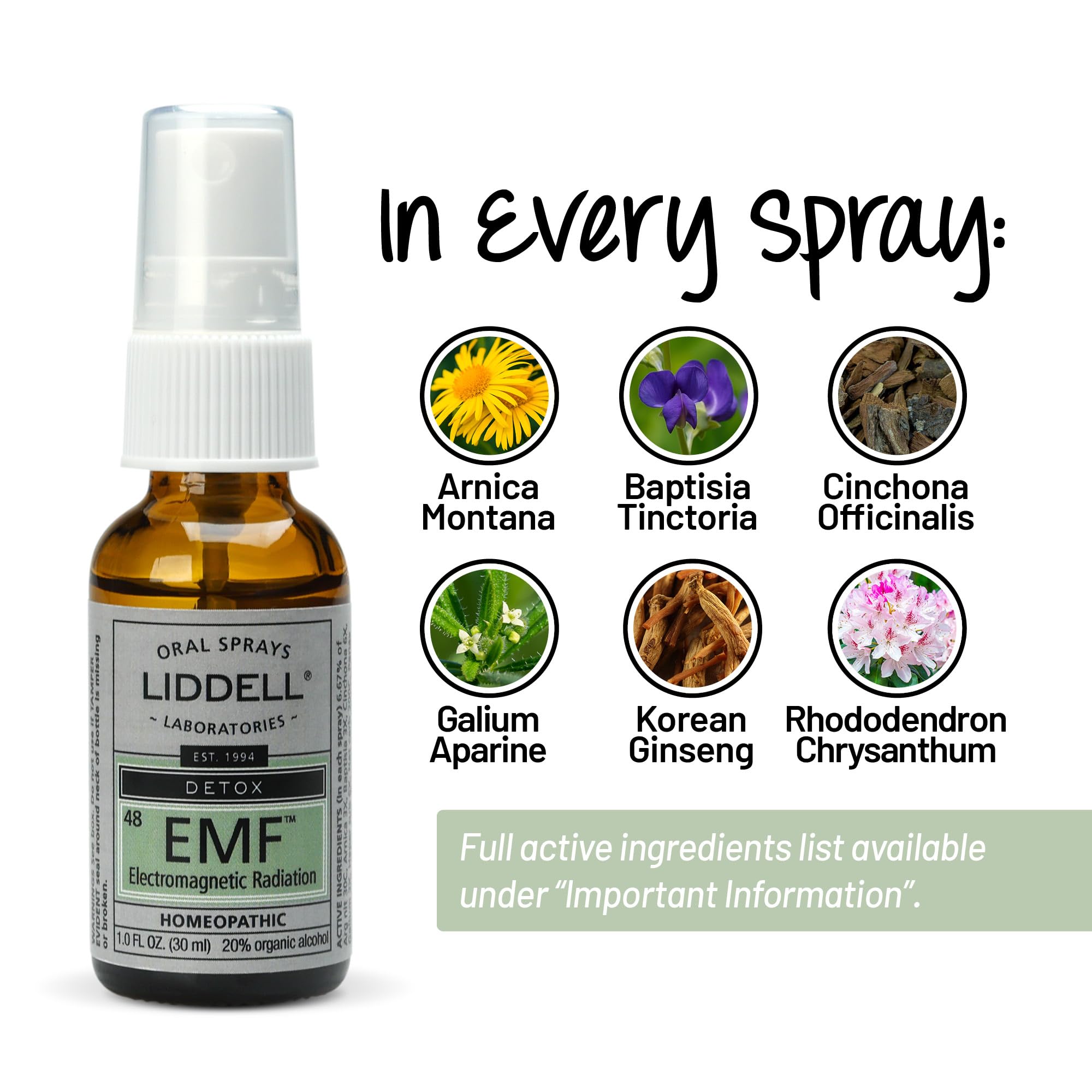 Right side view of Liddell EMF relief spray bottle