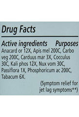 Close-up packaging of Liddell Jet Lag Remedy pack