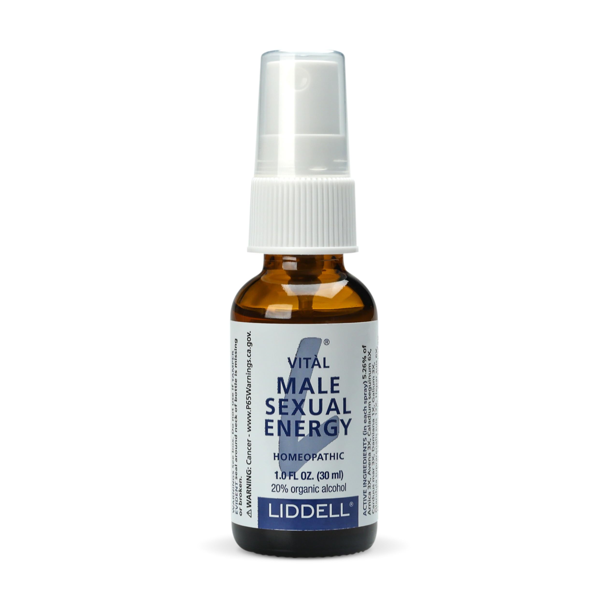 Liddell Vital Male Energy spray bottle back label