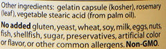 Supplement facts panel for Endorphigen Capsules