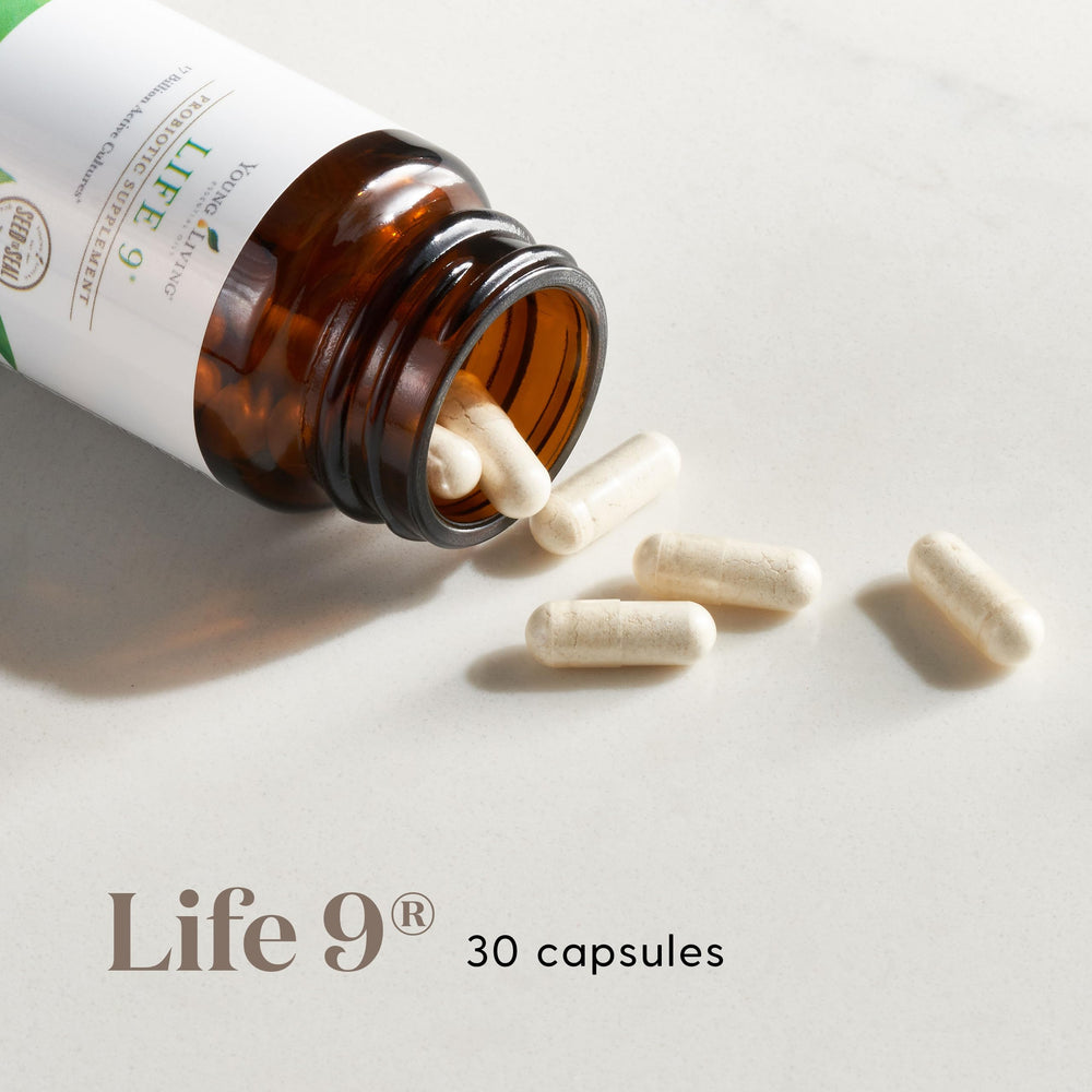 Close-up of Life 9 Probiotic capsules