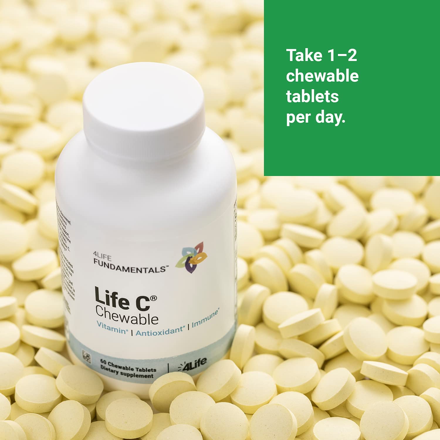 Citrus flavor imagery representing Life C chewables