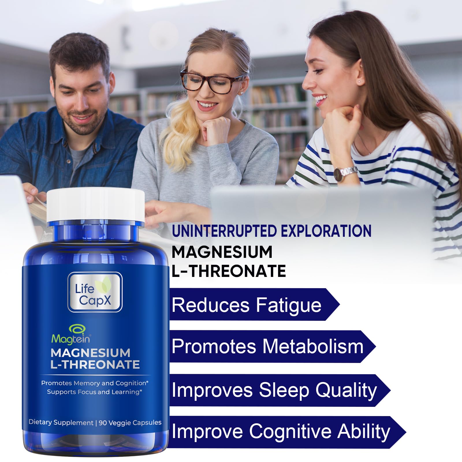 Close-up of Magtein magnesium L-threonate capsules